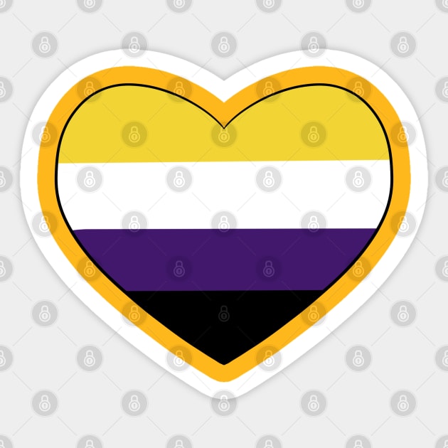 Nonbinary Heart Sticker by smolbees